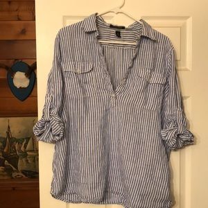 Linen stripe blouse